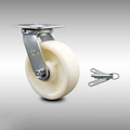 Service Caster 6 Inch Stainless Steel Nylon Swivel Caster with Roller Bearing and Swivel Lock SCC-SS30S620-NYR-BSL